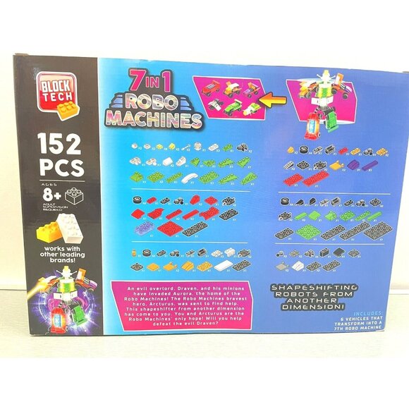 Block Tech 7-in-1 Robo Machines Shape Shifting Robots 152pcs Brick Building - Picture 10 of 10